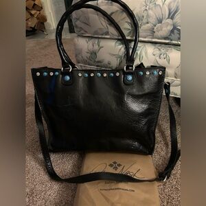 Black Studded Tote Bag
